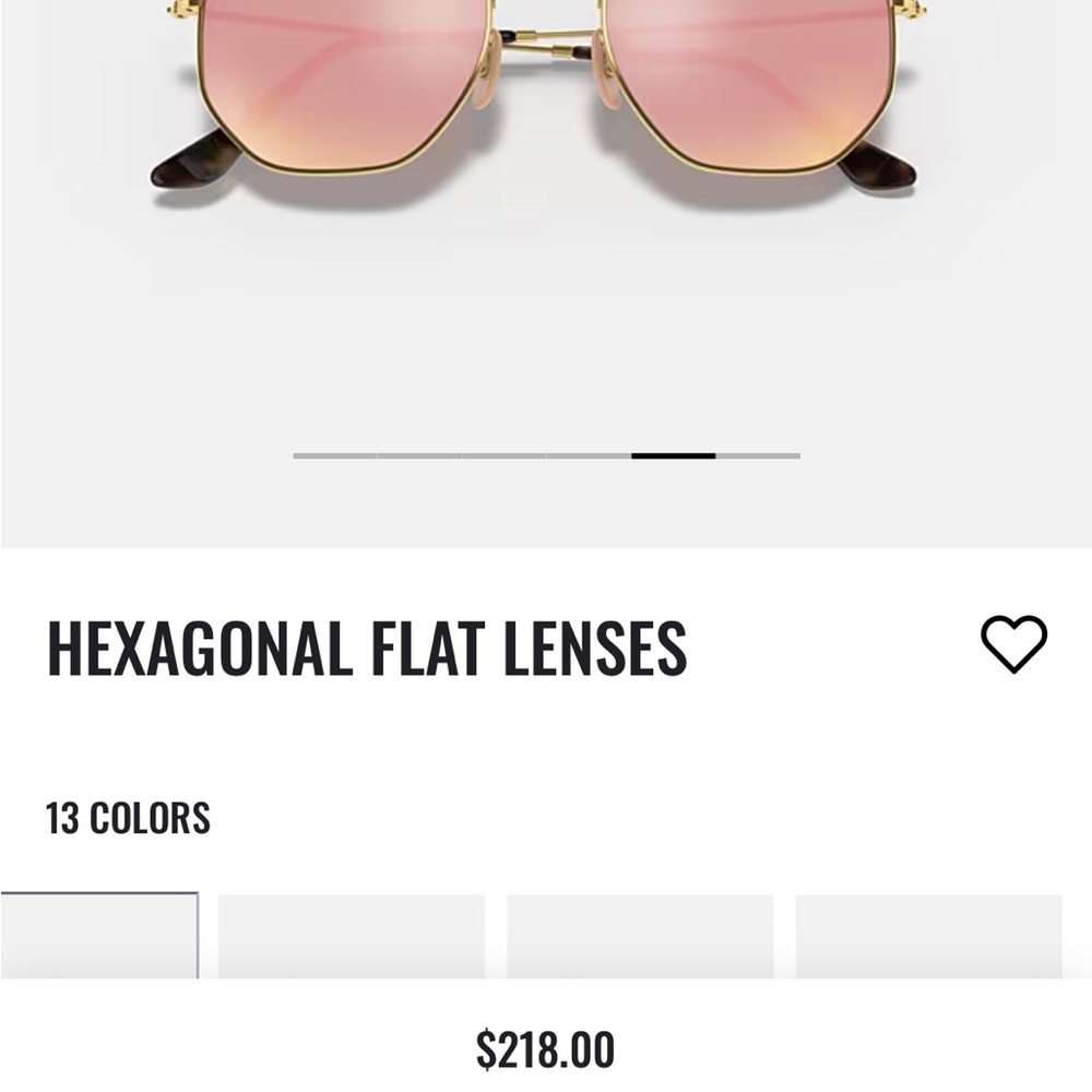 Ray-Ban Gold and Pink Hexagonal Sunglasses - Picture 6 of 7